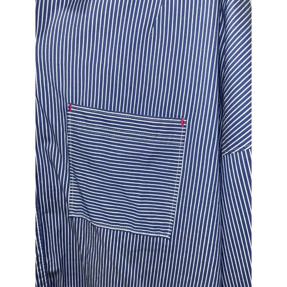 Tommy Bahama Women's Breezy Bliss Stripe Button Down Shirt Size Large Blue White - Picture 9 of 11